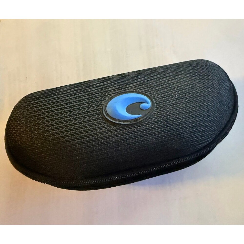 Costa Del Mar Black Zipper Hard Sunglasses Case Blue Logo Case Only